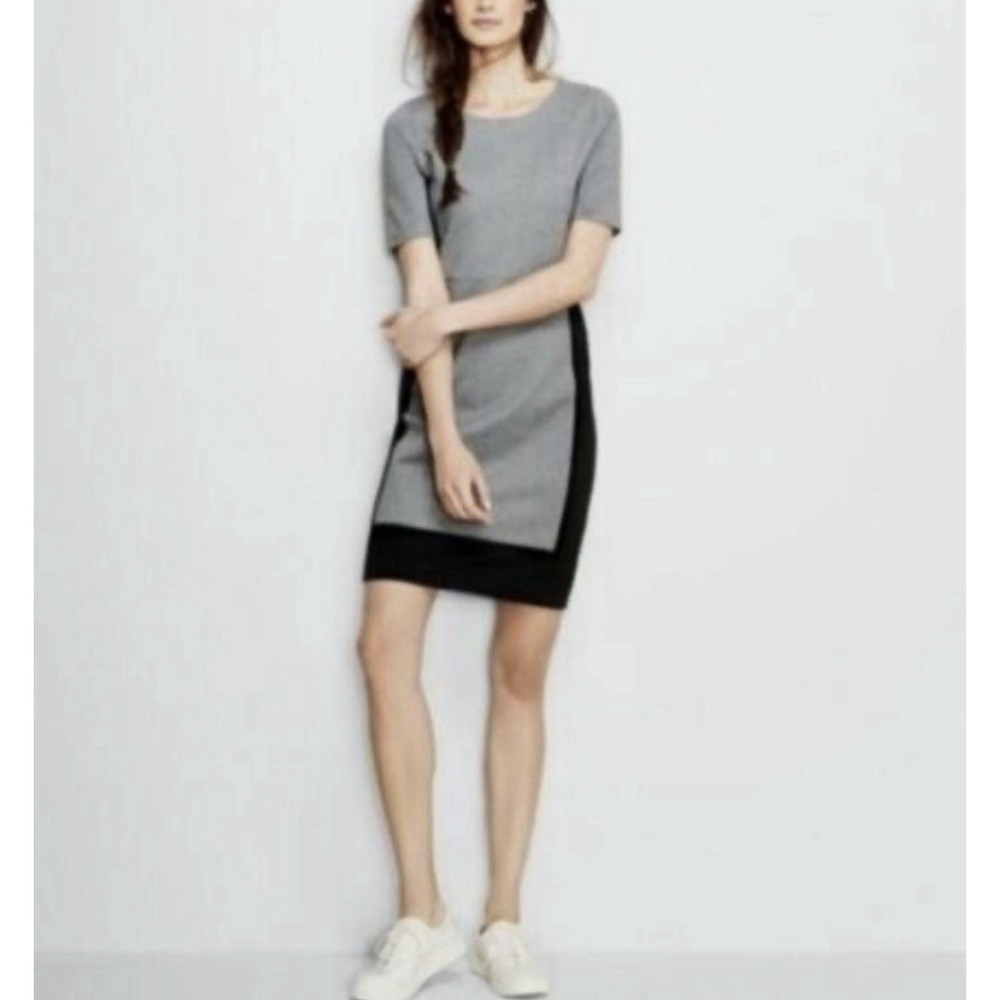 J.Crew Womens Gray Sheath Midi Dress sz 12‎ ColorBlock Casual Stretch Preppy